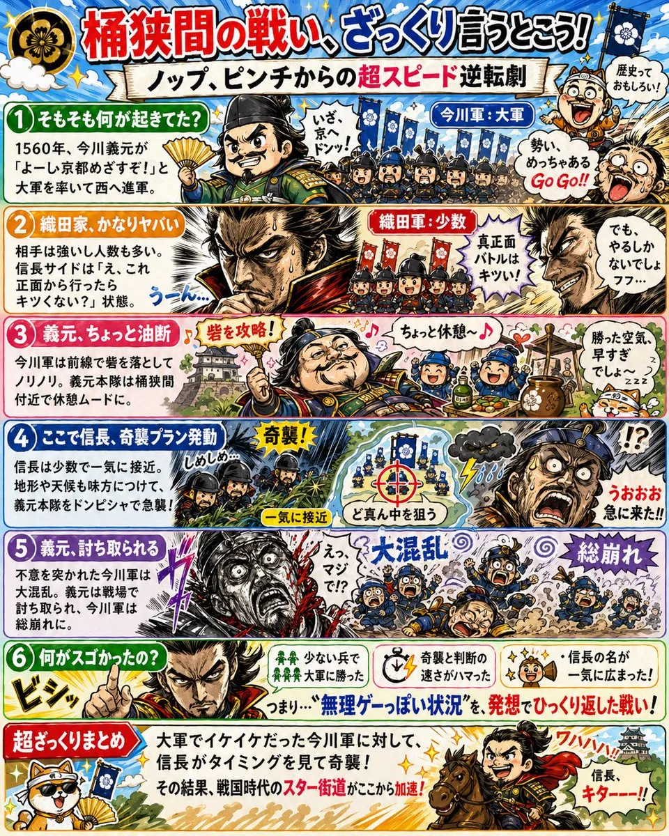 Manga History Poster About Okehazama reference