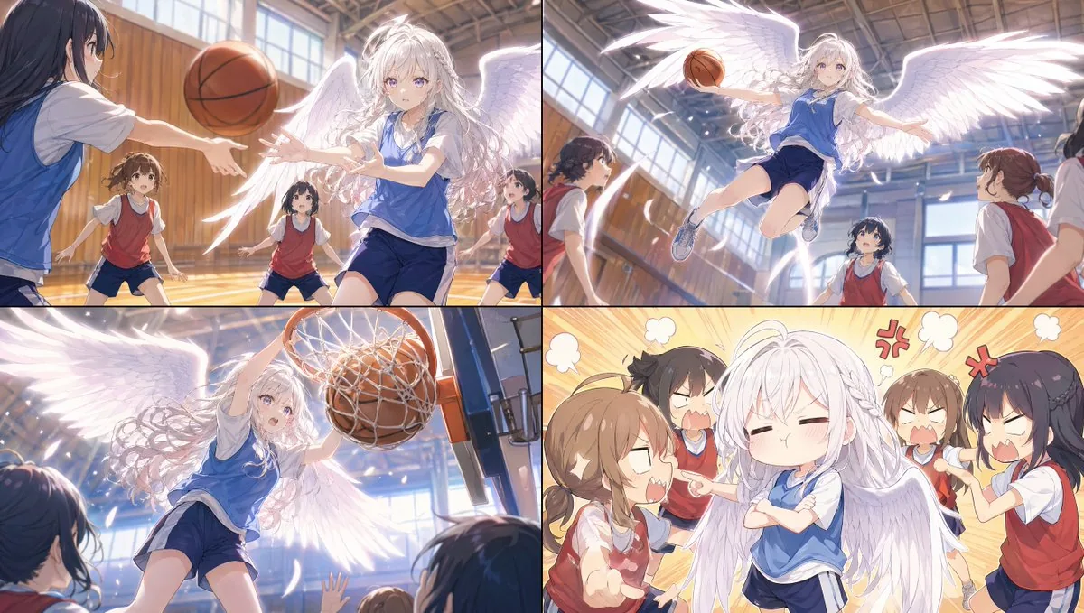 Angel Girl Basketball Storyboard reference