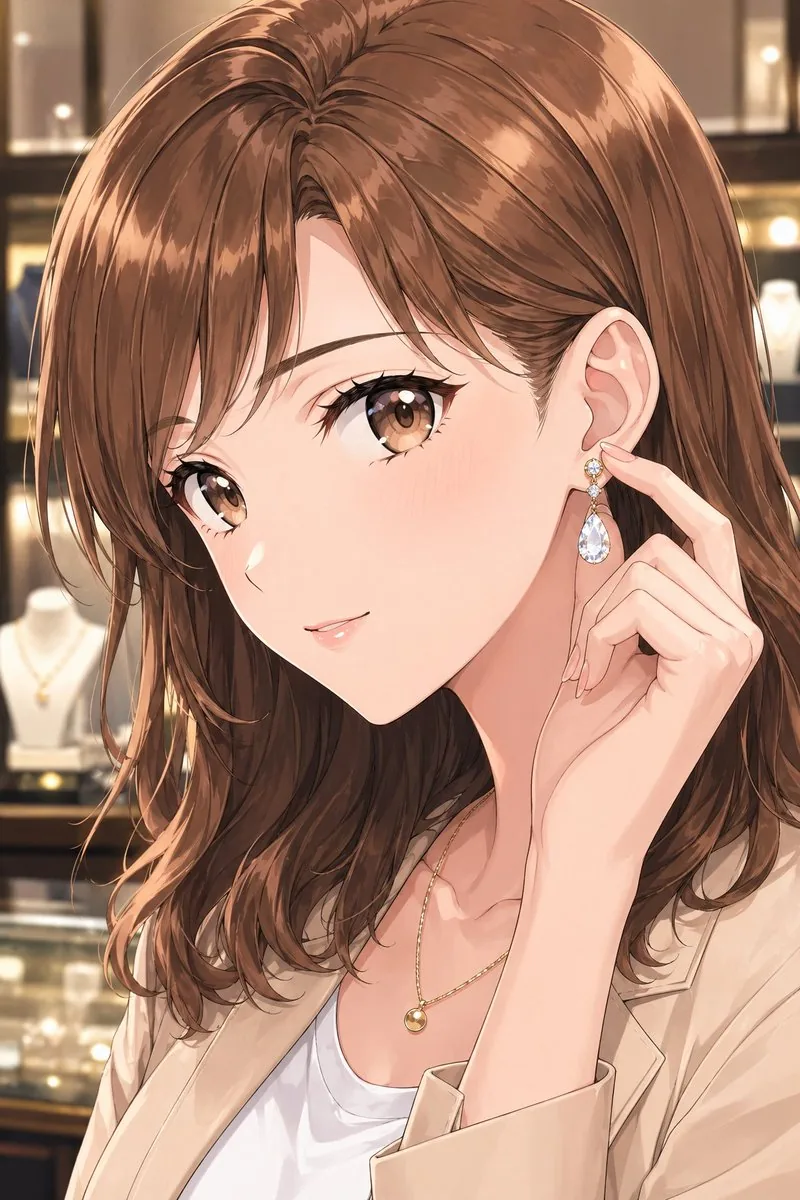Elegant Office Lady in Jewelry Store reference