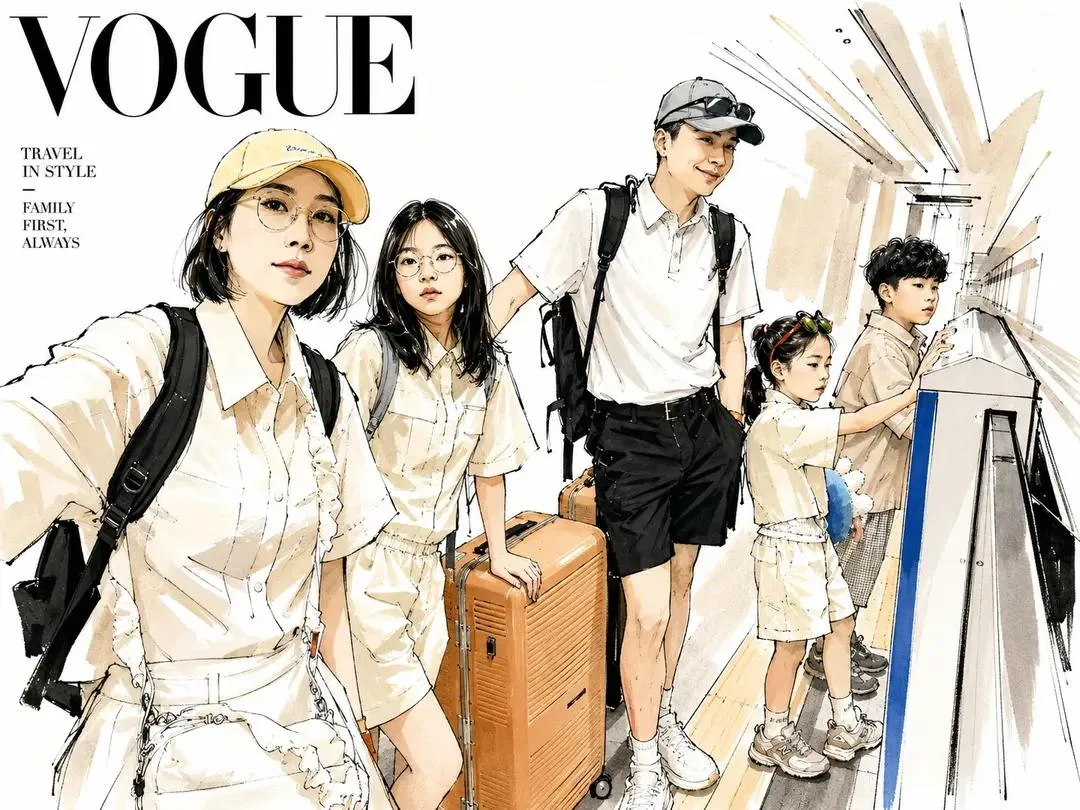 Vogue Style Watercolor Travel Illustration reference