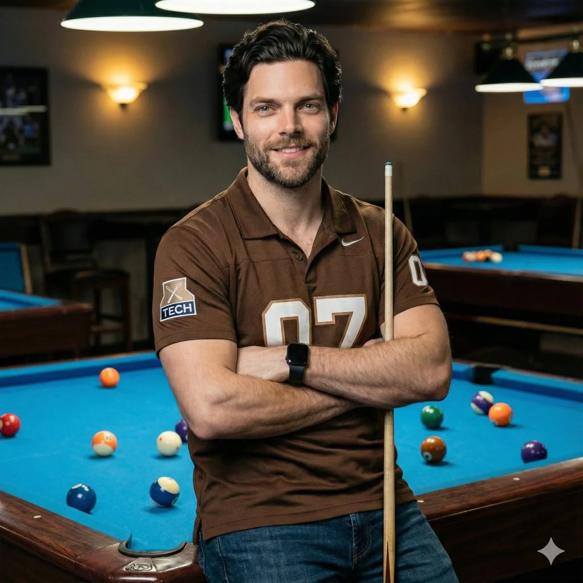 Ultra-Realistic Billiards Player Portrait reference