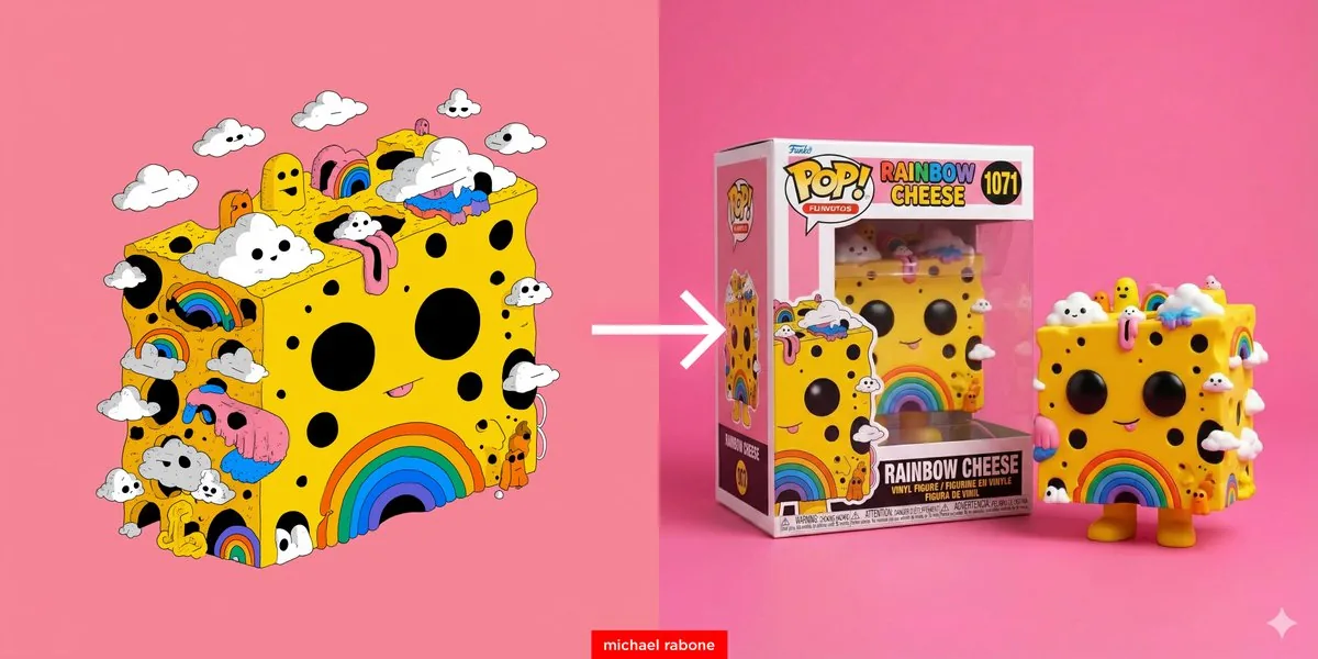 Cartoon to Funko Pop Transformation Prompt reference