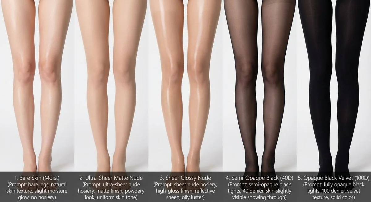 Comparative Infographic Grid Generator Prompt (Legs and Stockings) - Nano Banana Pro AI Prompt for Infographic / Edu Visual reference