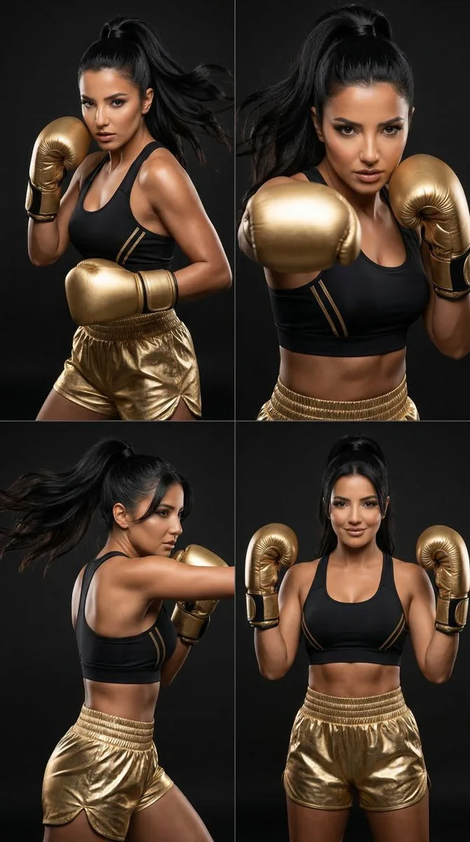 2x2 Grid Luxury Boxing Editorial prompt for Nano Banana Pro - Nano Banana Pro AI Prompt for Product Marketing reference