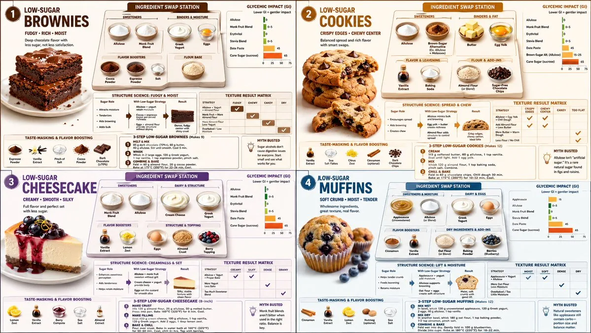 Low Sugar Dessert Science Infographic reference