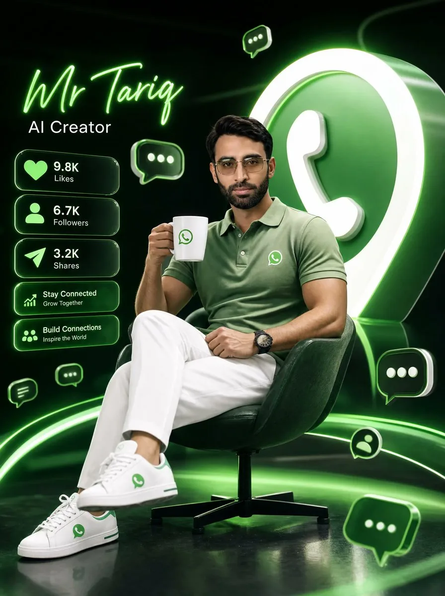 Neon WhatsApp AI Creator Poster reference