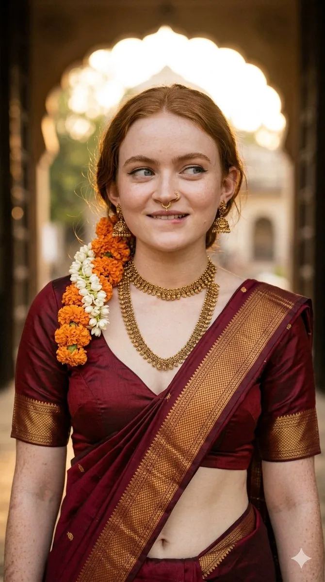 Traditional Indian Saree Portrait reference