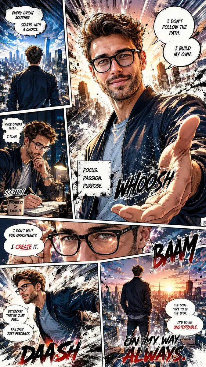 Dynamic Manga Page Illustration reference
