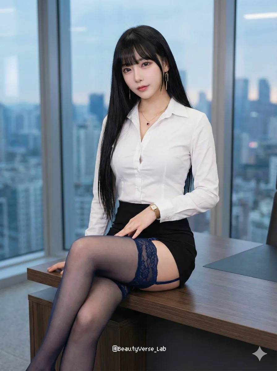 Seductive Office Lady Portrait Prompt for Nano Banana Pro - Nano Banana Pro AI Prompt for Social Media Post reference