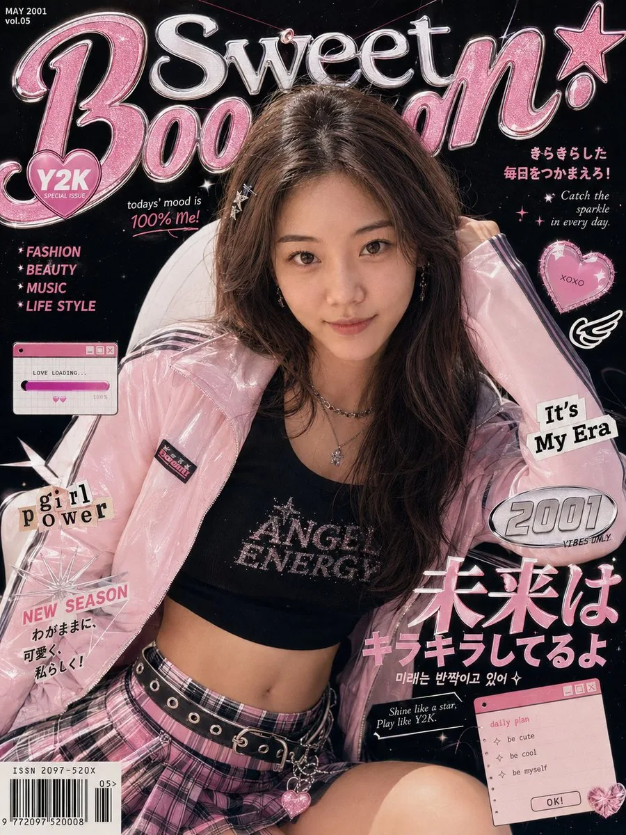 Y2K Fashion Magazine Cover reference