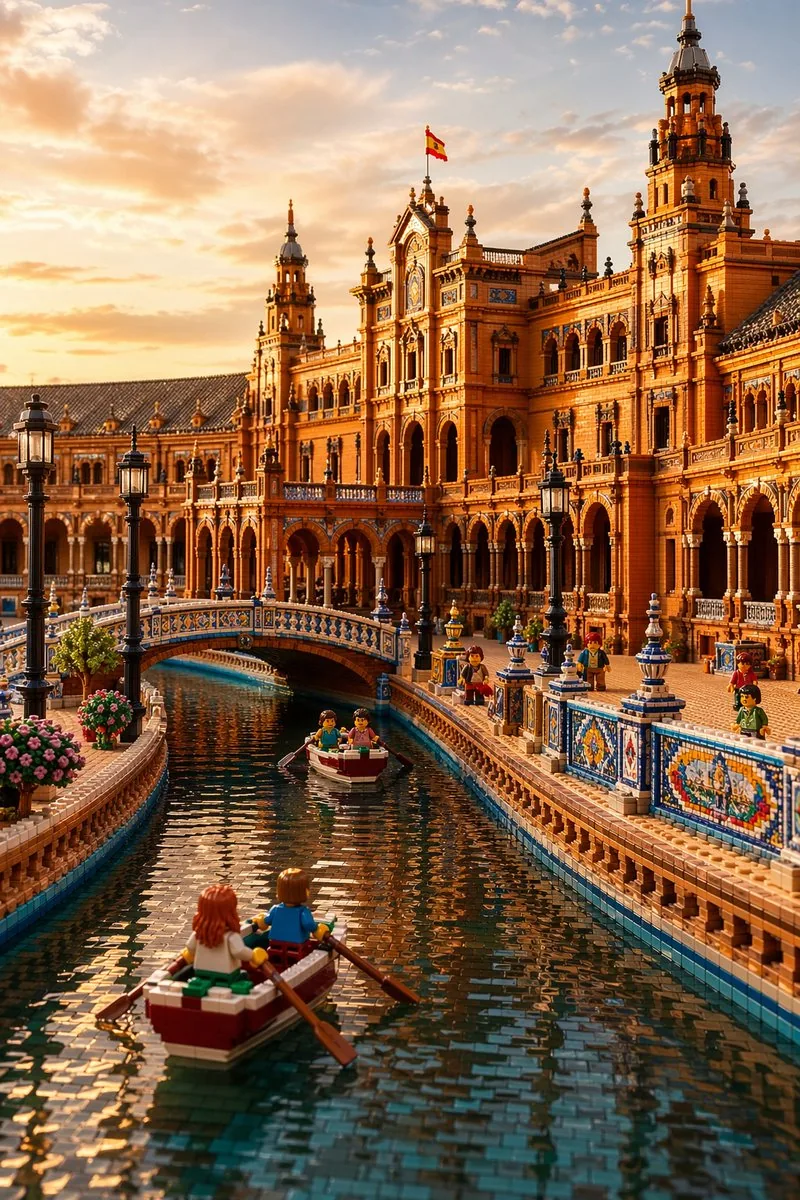 LEGO Plaza de España at Sunset reference