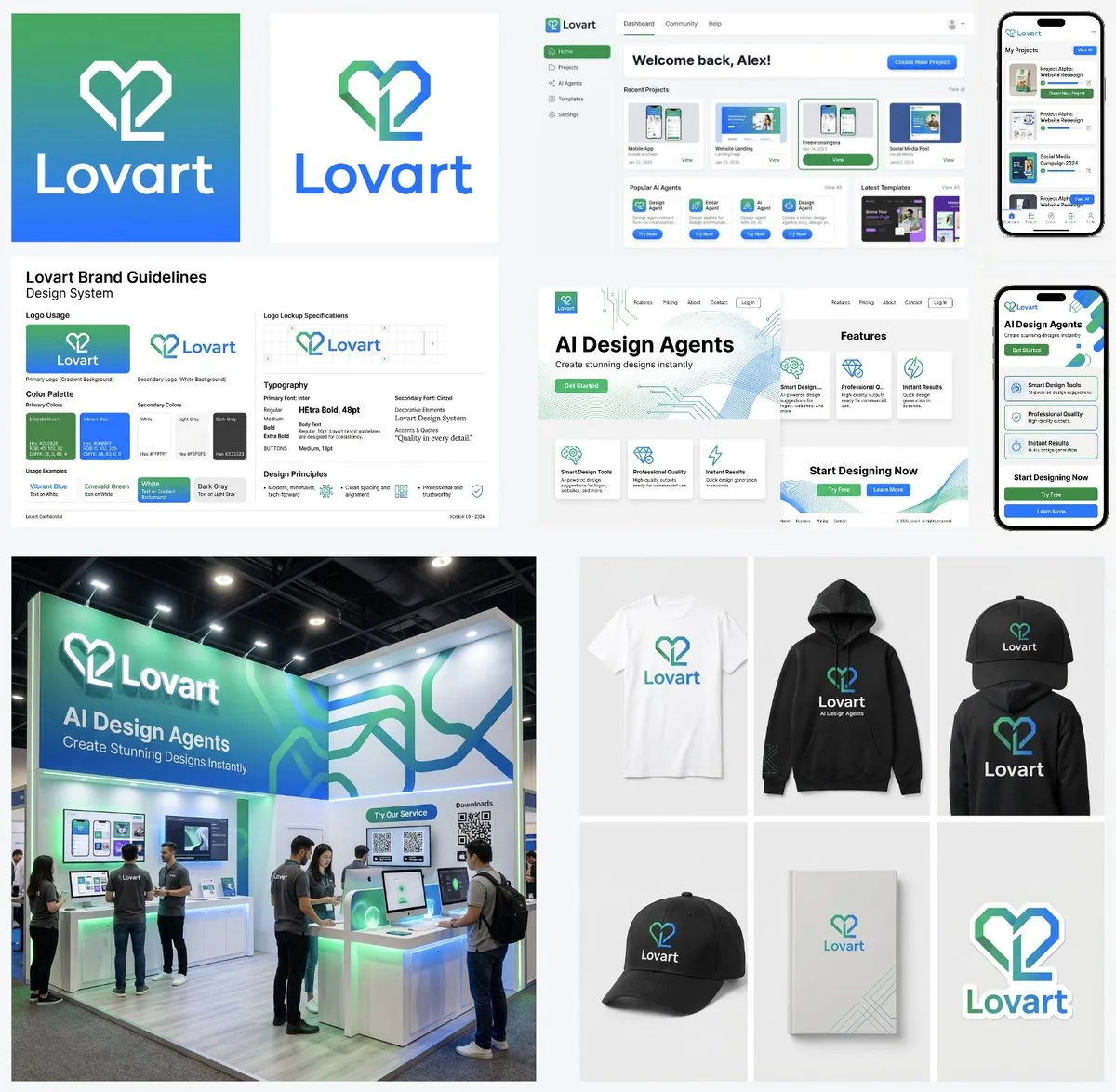 Multi-Step Design Generation for 'Lovart' Brand Identity reference