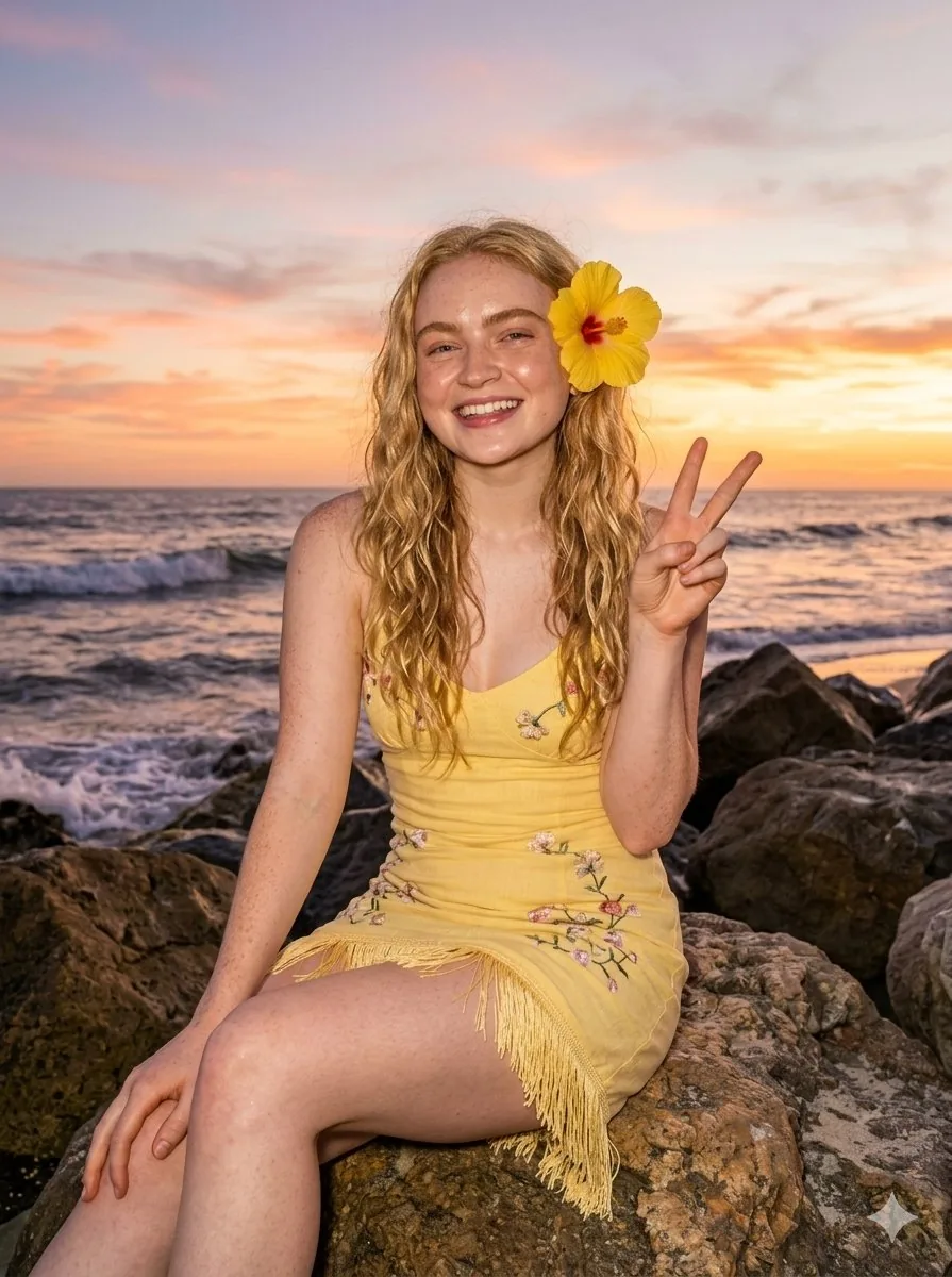 Tropical Beach Sunset Fashion reference
