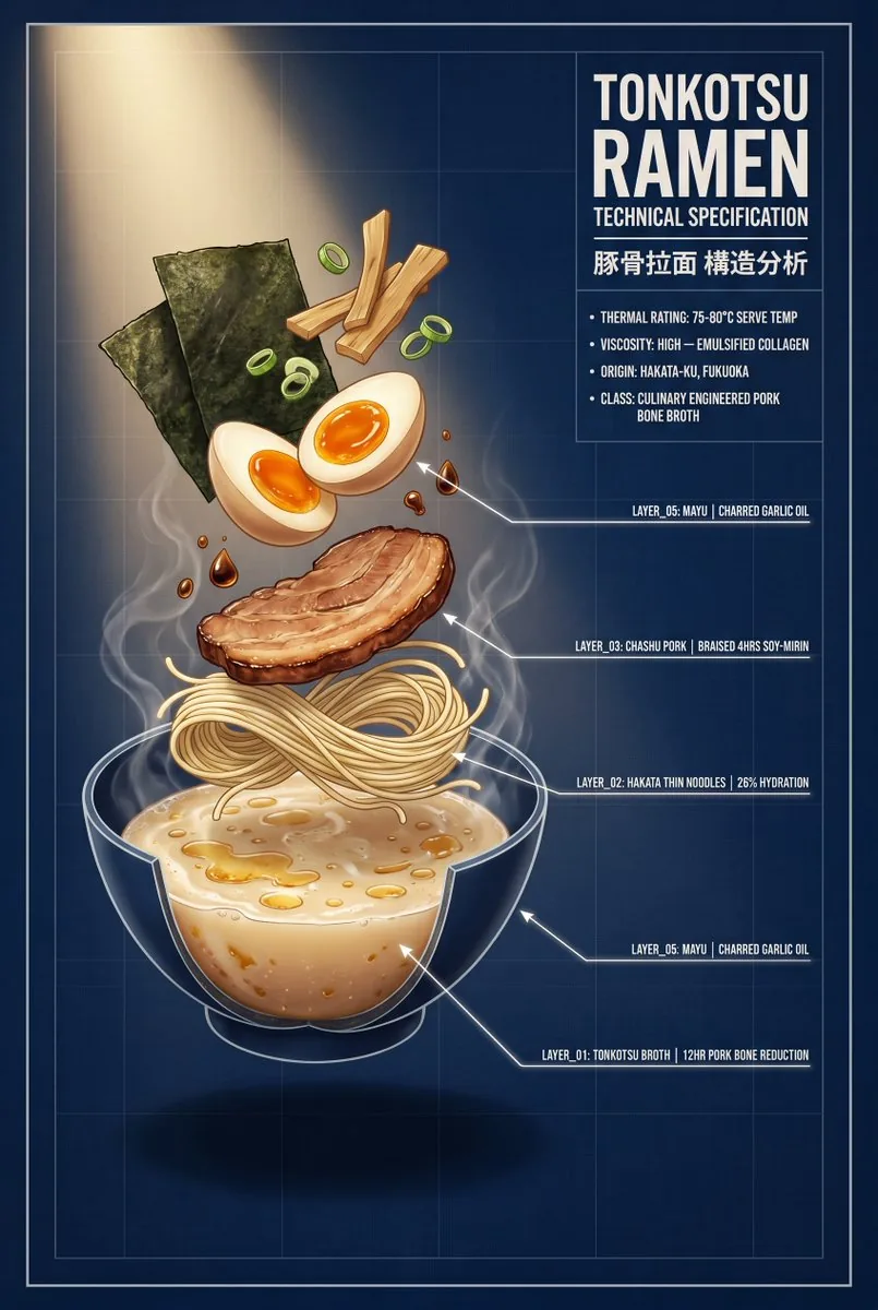 Tonkotsu Ramen Blueprint Poster reference