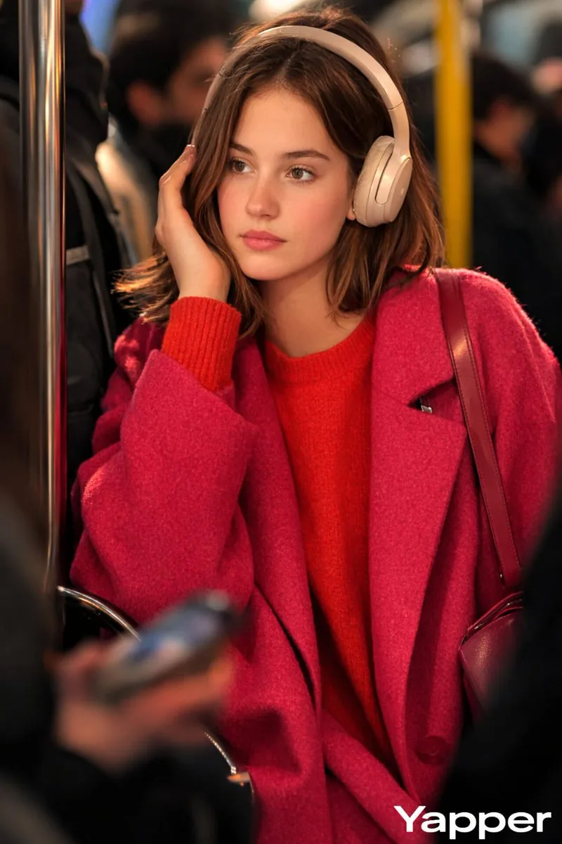 Luxury Campaign Photo in Metro Train with Headphones - Nano Banana Pro AI Prompt for Product Marketing reference