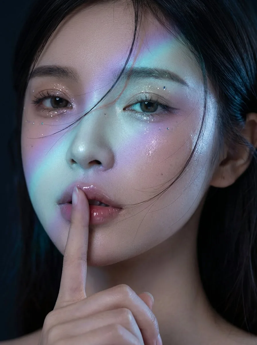 Midnight K-Fashion Editorial Portrait from Reference Image - Nano Banana Pro AI Prompt for Product Marketing reference
