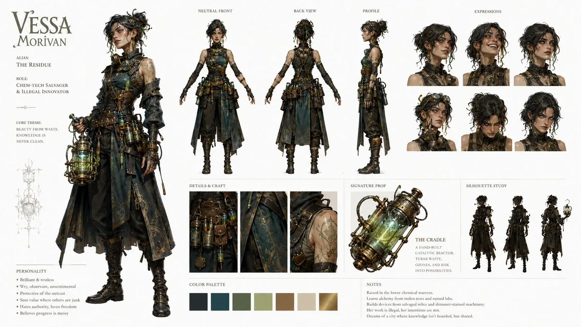 Character Identity Board Template reference