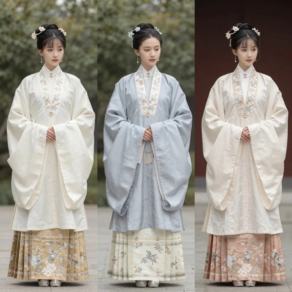 Three Hanfu Outfit Comparison reference