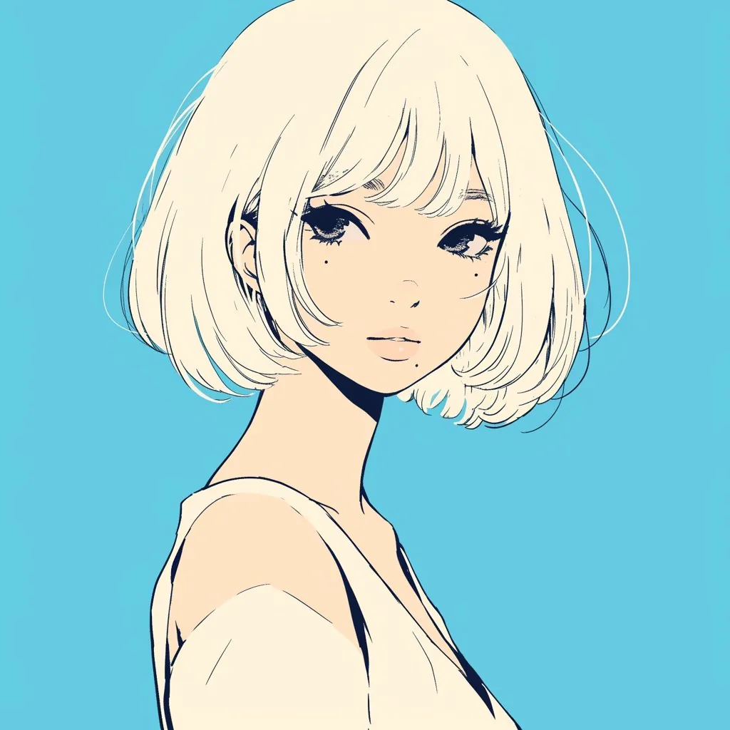 Minimalist Anime Girl Side Profile reference