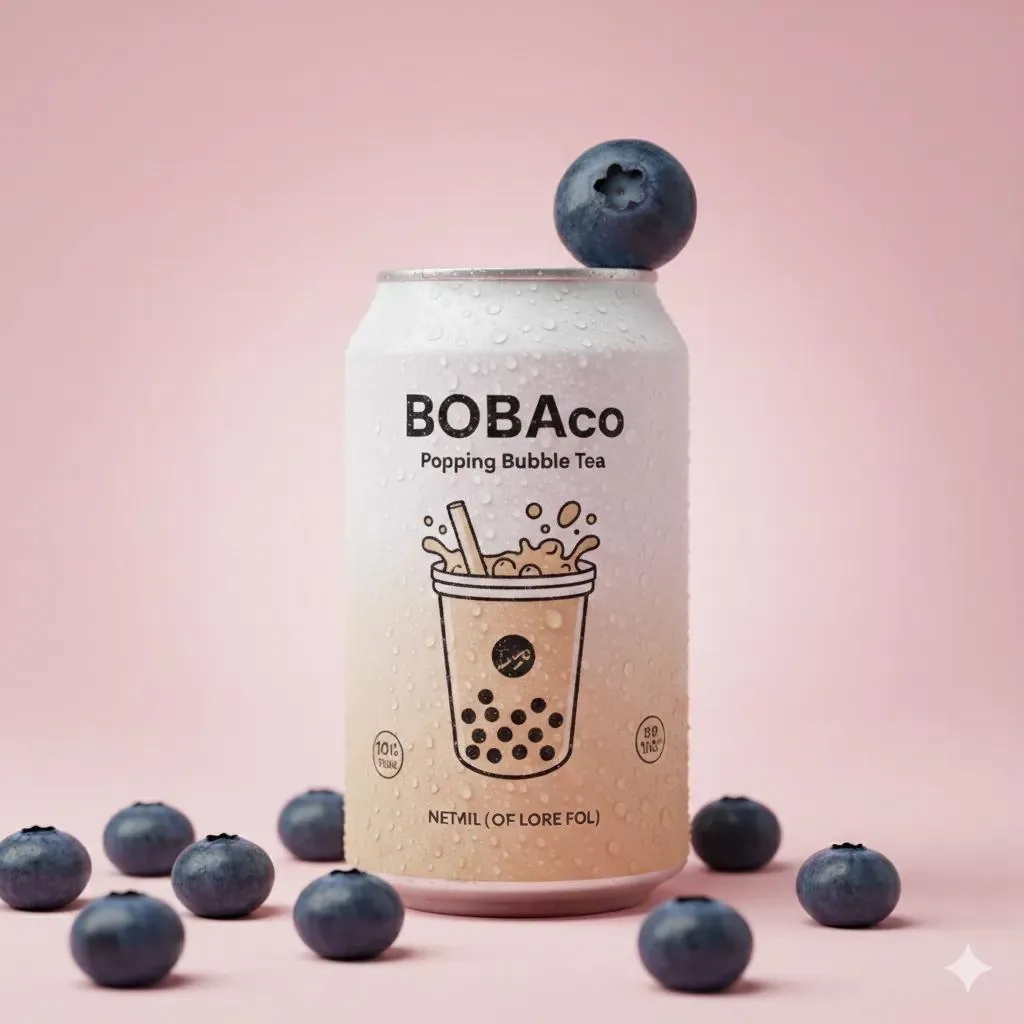 Studio Product Photo Prompt for Boba Tea Can (Duplicate) reference