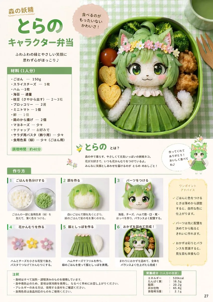 Character Bento Recipe Magazine Page reference