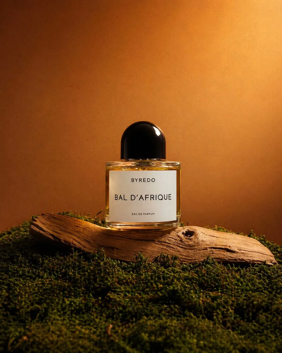 Editorial Perfume Shot on Moss reference