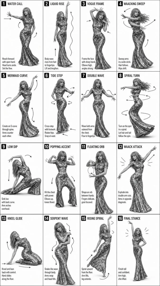 Instructional dance poster prompt reference