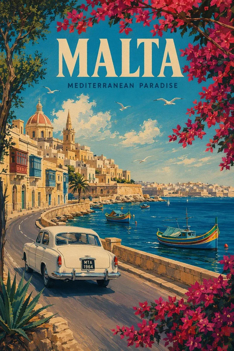 Vintage Malta Travel Poster reference