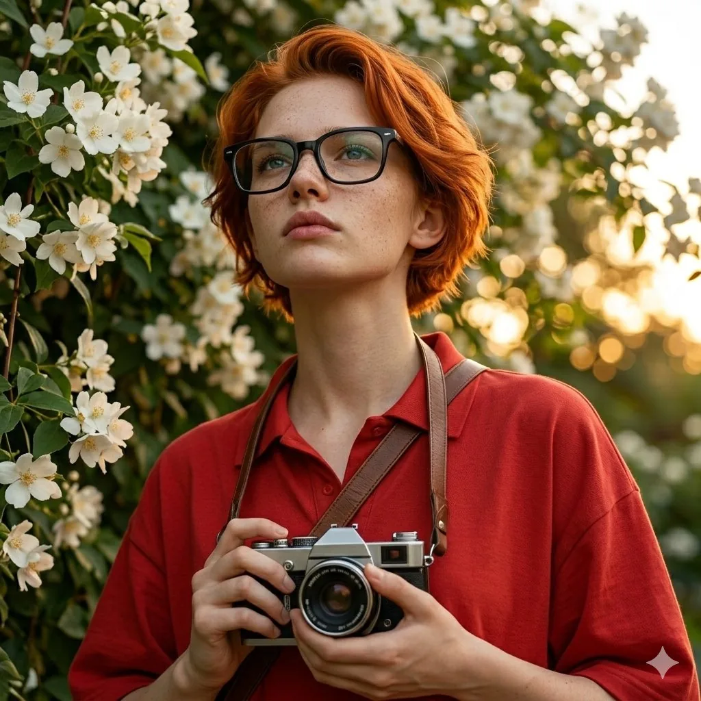 Ultra-Realistic Portrait with Vintage Camera Prompt reference