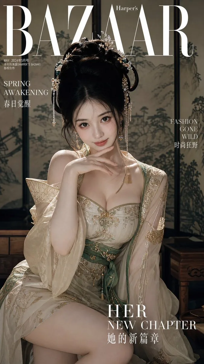 Traditional Chinese Style Fashion Magazine Cover reference