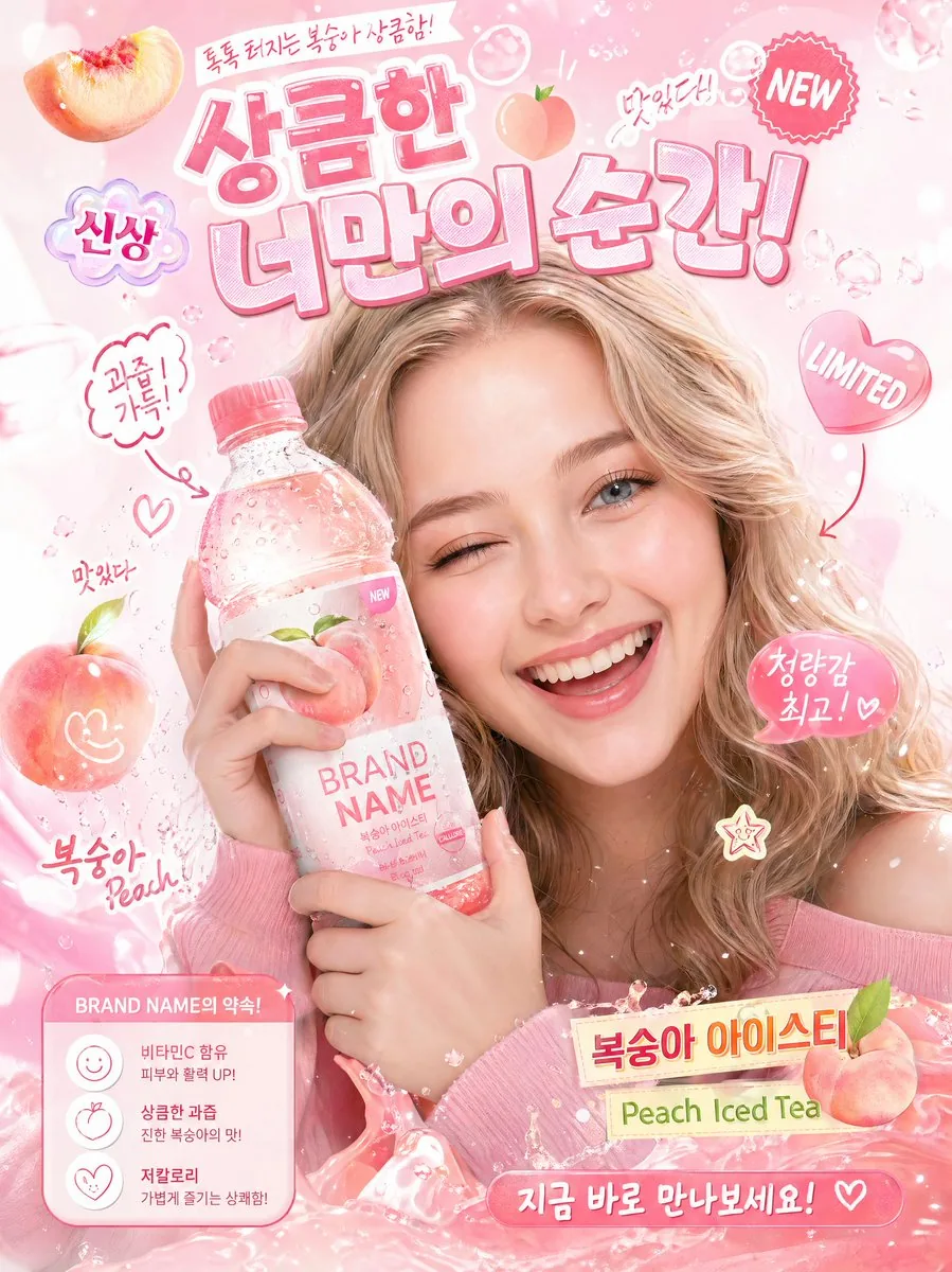 Korean-Style Interactive Beverage Poster reference