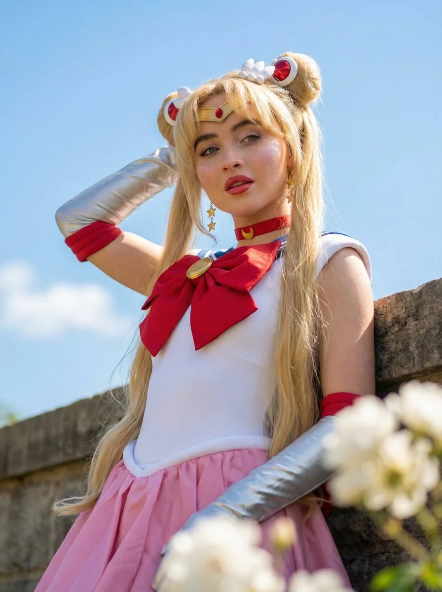 Nano Banana Pro Prompt for Sabrina Carpenter Magical Girl Cosplay - Nano Banana Pro AI Prompt for Social Media Post reference