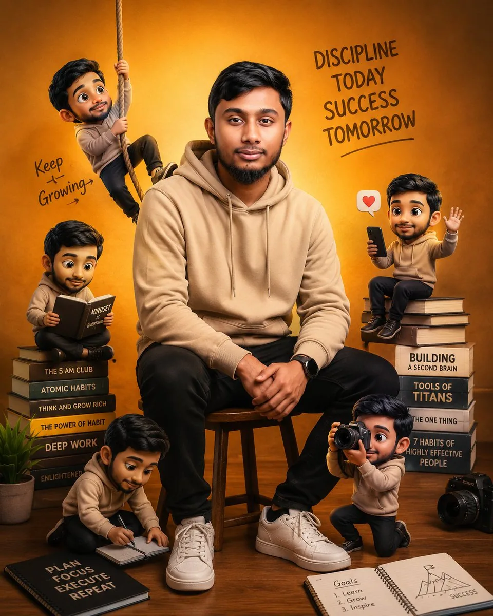 Motivational Character Poster with Mini Clones reference