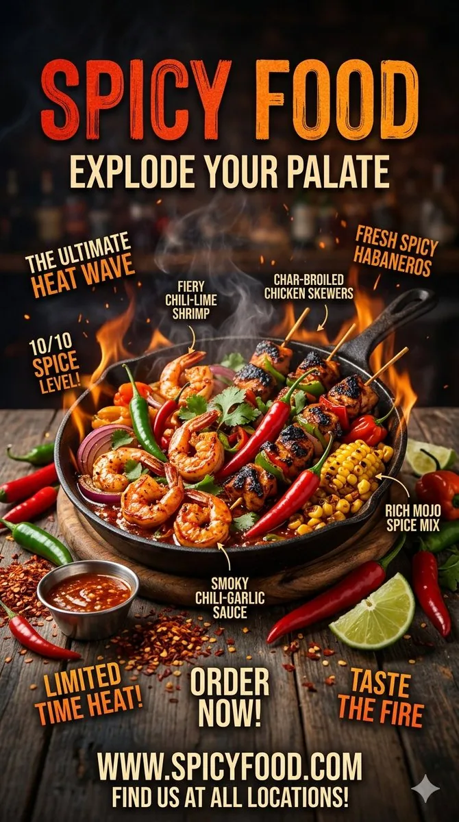 Spicy Food Restaurant Poster reference