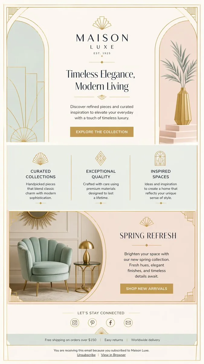 Luxury Art Deco Home Decor Email reference