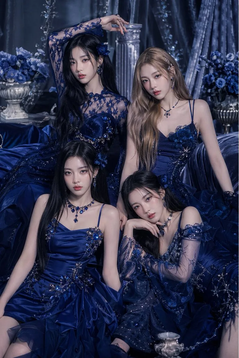 Royal Blue Couture Group Portrait reference
