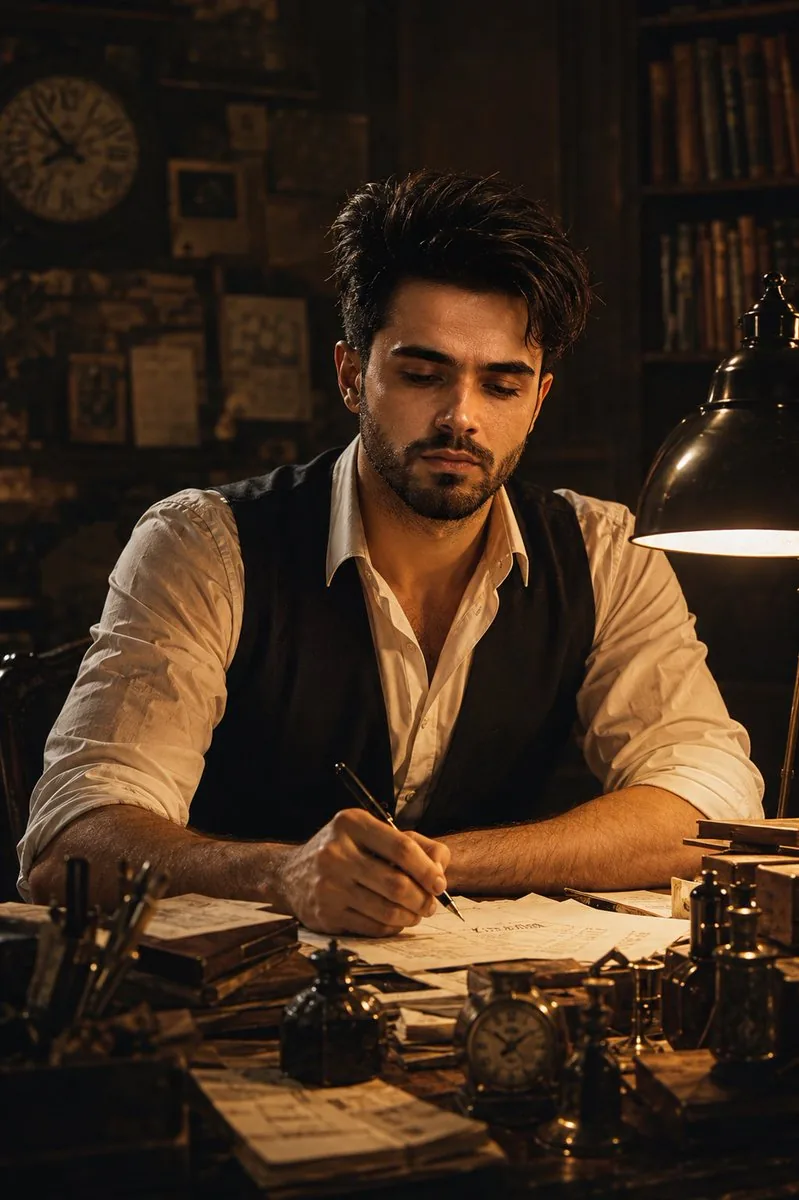 Vintage Writer Cinematic Portrait reference