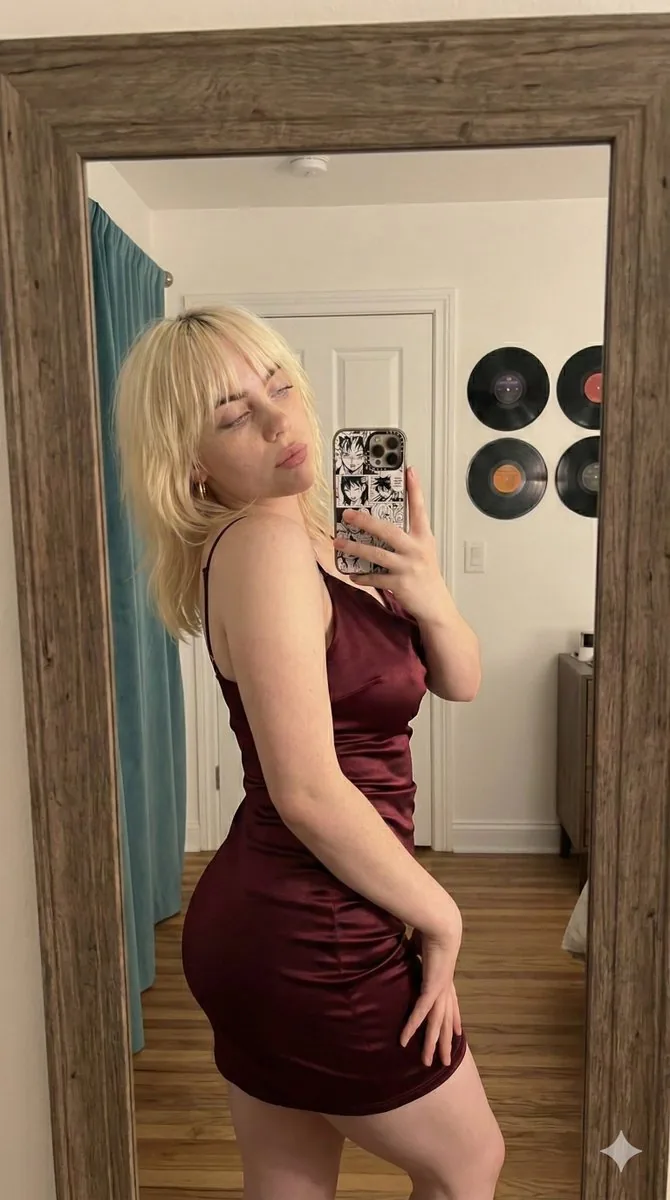 Photorealistic Mirror Selfie in Satin Dress - Nano Banana Pro AI Prompt for Social Media Post reference