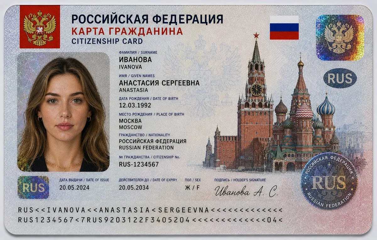 Realistic Citizenship Identity Card reference