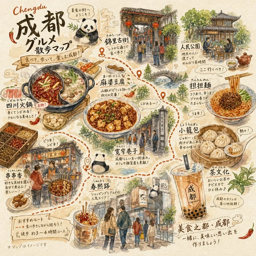 Chengdu Gourmet Walking Map reference