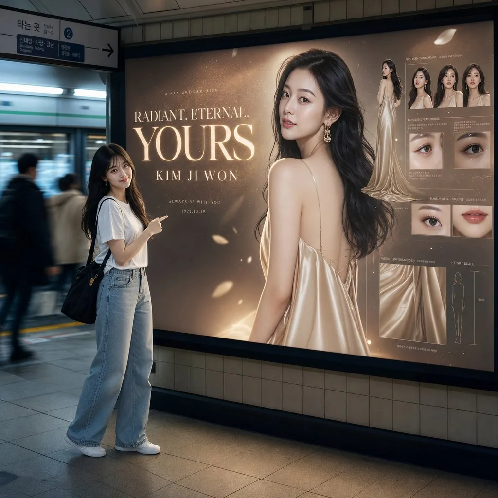 Subway Billboard Cinematic Portrait reference