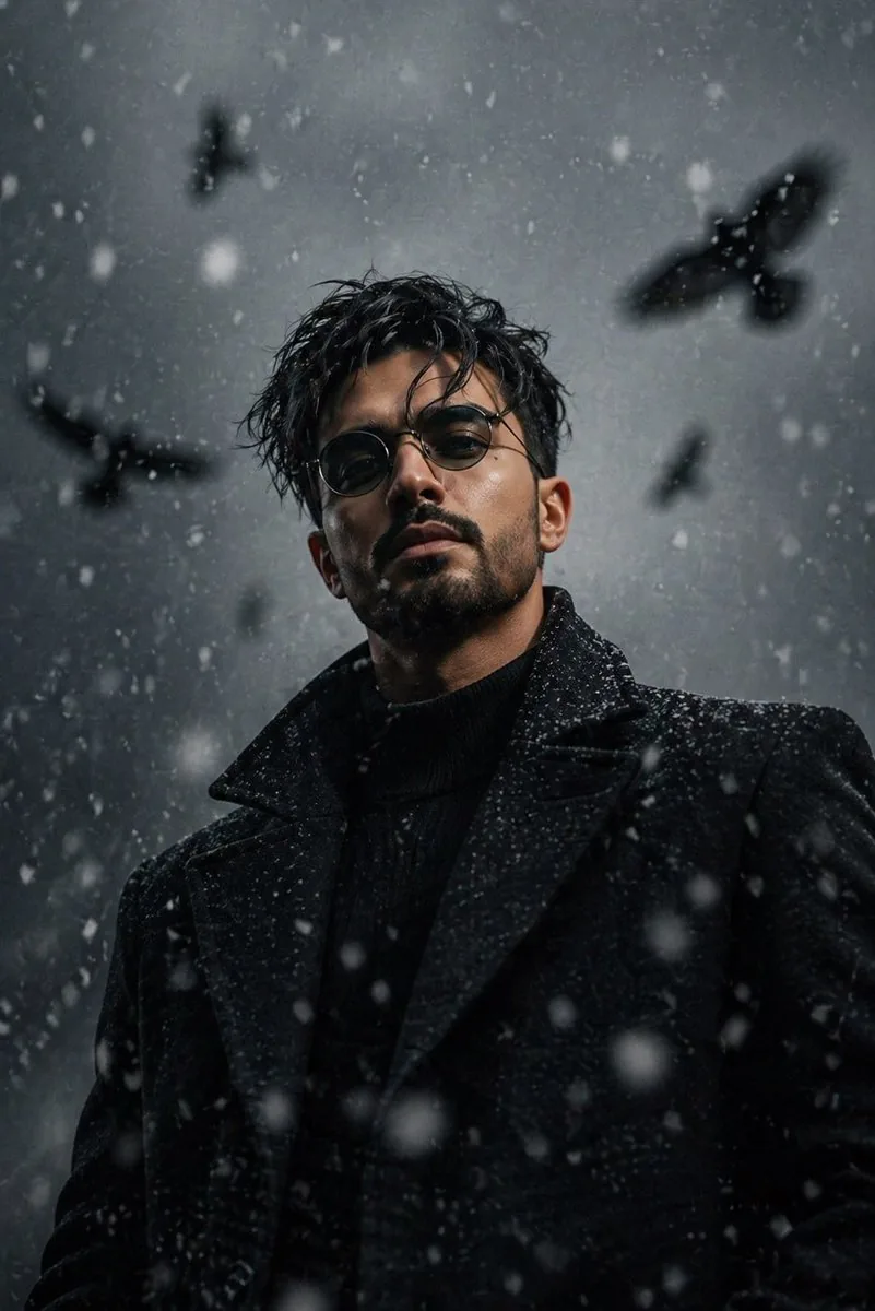 Cinematic Gothic Winter Portrait - Nano Banana Pro AI Prompt for Social Media Post reference