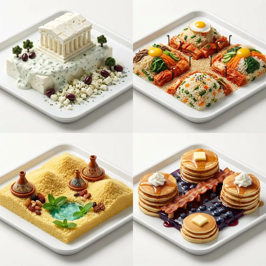 Hyper-Realistic Miniature Food Landscapes Grid reference