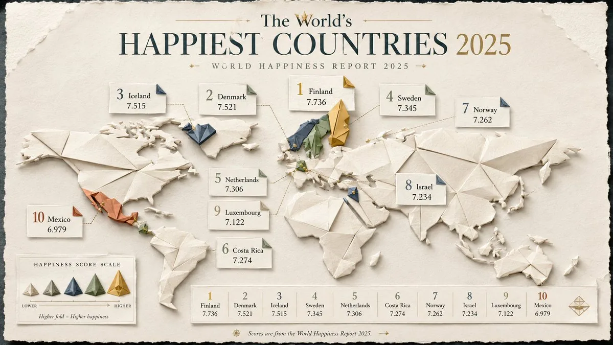 Origami Style Global Infographic reference