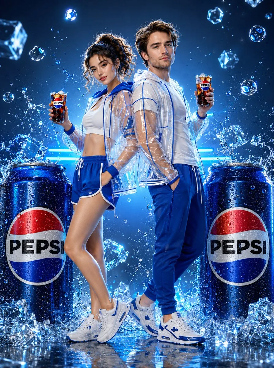 Futuristic Neon Pepsi Fashion Photography reference