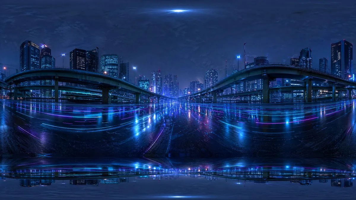 Cyberpunk City Highway HDRI reference