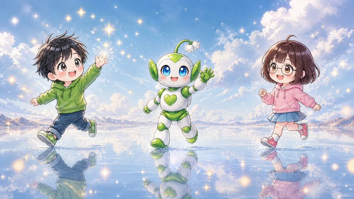 Chibi Friends on Sparkling Water reference