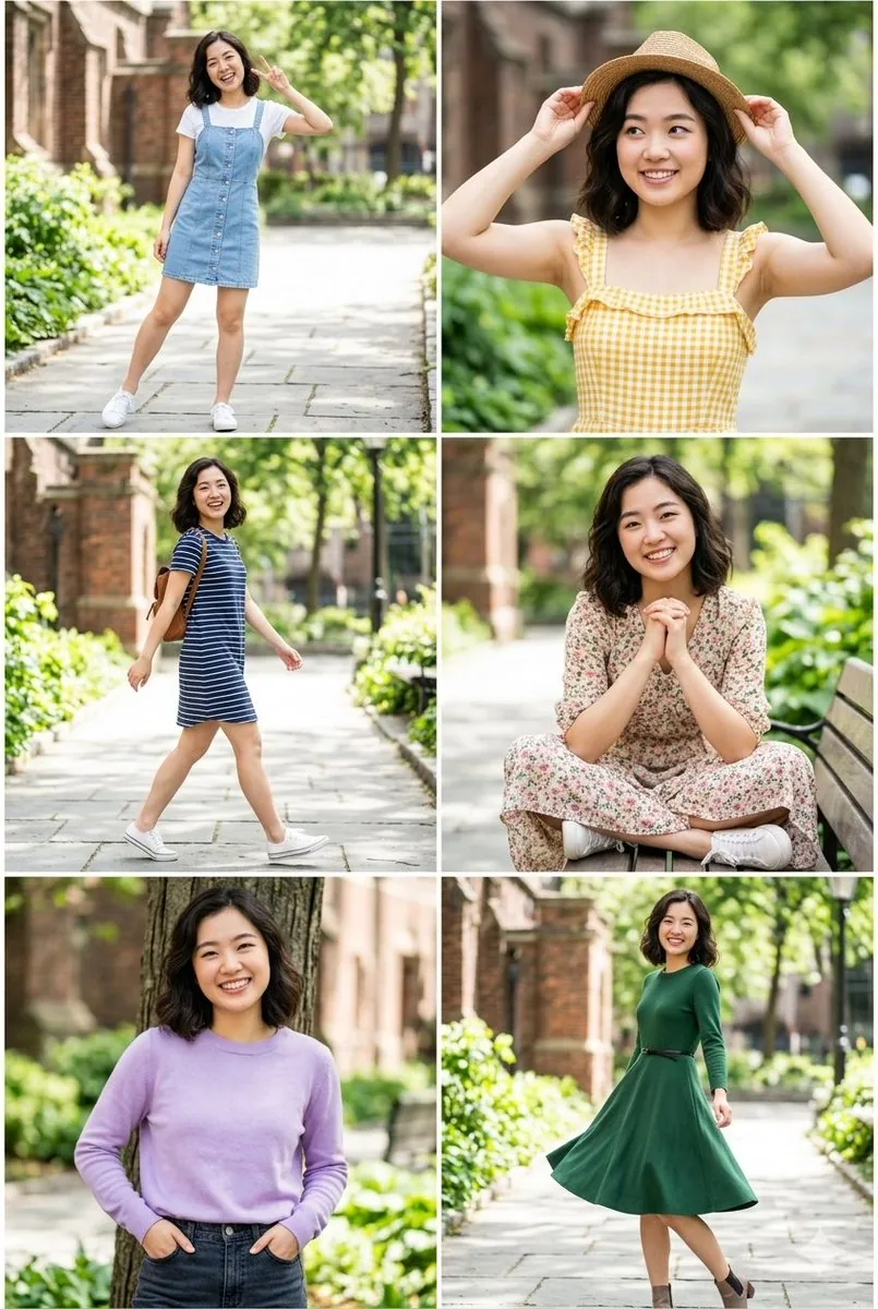 Campus Park Portrait Collage - Nano Banana Pro AI Prompt for Social Media Post reference
