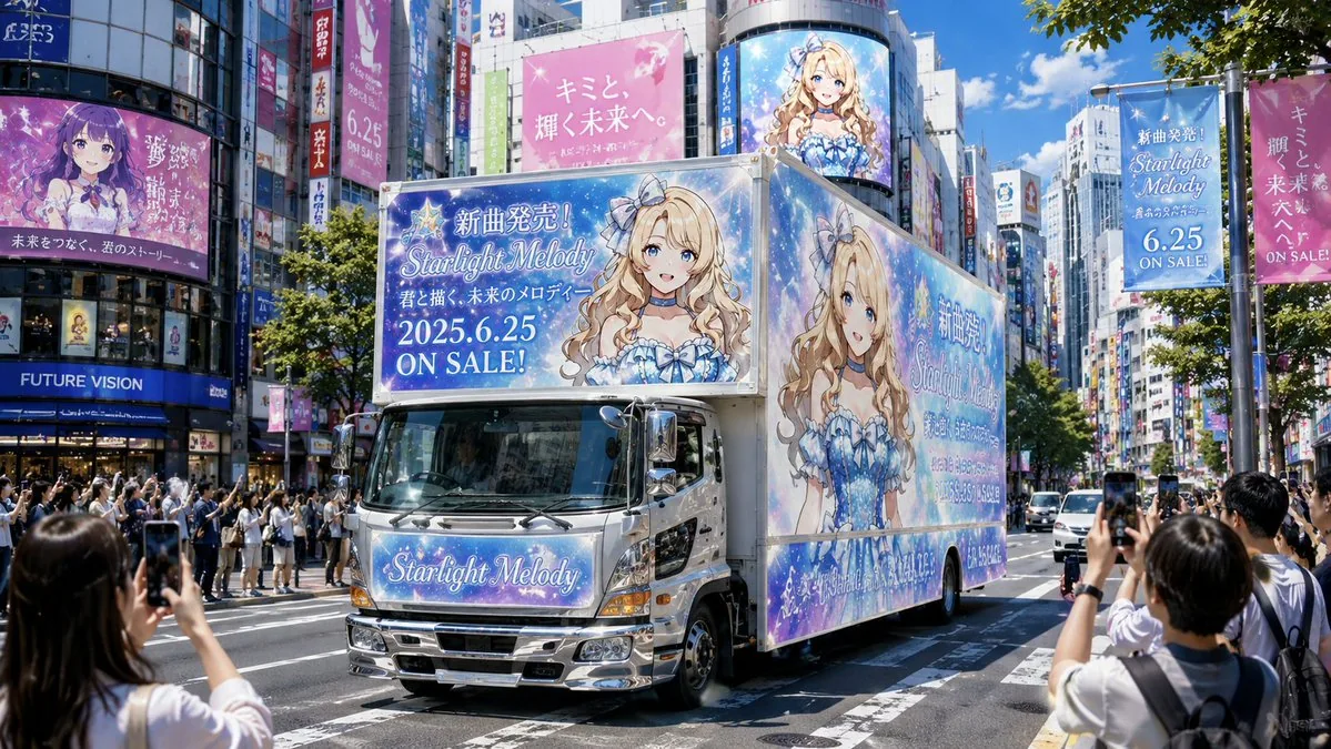 Anime Idol Ad Truck in Japan