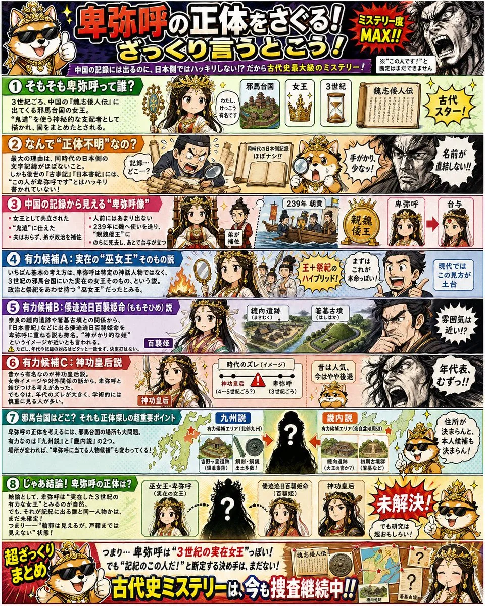 Japanese Himiko History Infographic Poster reference